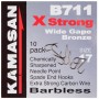 Kamasan B711 X-Strong Wide Gape Barbless Hooks Size 17