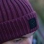 Korda LE Fishermen Beanie Fishing Hats Burgundy In Use 2