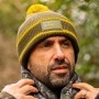 OMC Bobble Green / Mustard Fishing Beanie In Use 3