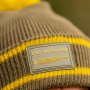 OMC Bobble Green / Mustard Fishing Beanie Close Up 1