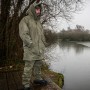 OMC Forest Green Mrigal Spring Water Resistant Fishing Jacket In Use 2