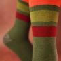 OMC Primrose Heel Merino Stripe Wool Socks 1