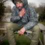 OMC Splash Camo Mrigal Spring Water Resistant Fishing Jacket In Use 2