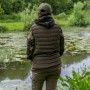 Pinewood Brenton Fishing Gilet Brown Brick Orange In Use 3