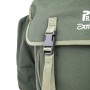 Carp Porter Deluxe Front Fishing Food Bag Close Up Buckle In Use