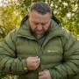 RidgeMonkey APEarel Dropback K2 Waterproof Coat Green In Use 2