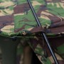 Trakker DPM Tempest Brolly 100 Skull Cap Close Up Rod Strap In Use