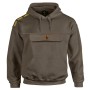 Vass Culture Zipped Chest Pocket Khaki Green Fishing Hoodie