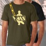 Vass Khaki T-Shirt With Printed Vass Yellow Strap 1