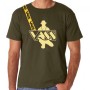 Vass Khaki T-Shirt With Printed Vass Yellow Strap