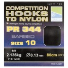 Preston Barbed PR344 Hooks to Nylon