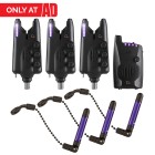 JRC Special Edition Radar CX Alarm and Kurve Slim Indicator 3 Rod Set Purple