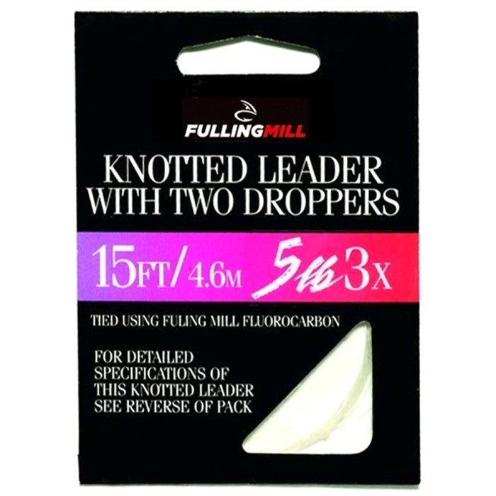 Fulling Mill Leader 15ft With 2 Droppers 5lb