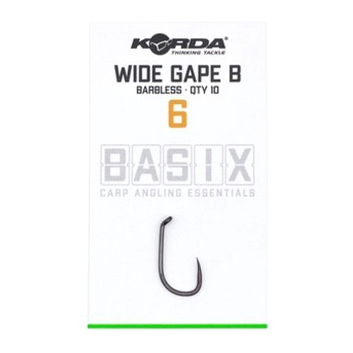 Korda Basix Wide Gape Hooks - Barbless
