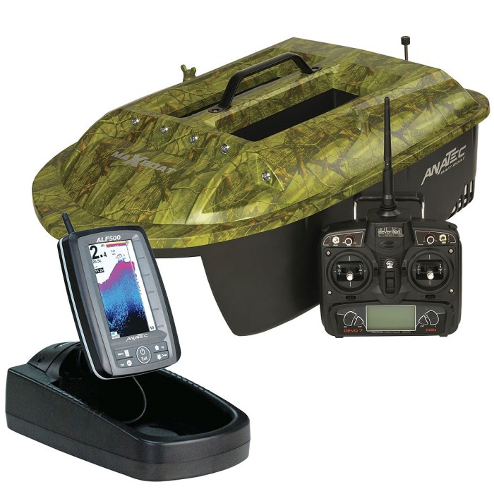 Anatec Maxboat Catamaran Oak + DEVO7 Lithium Battery + ALF500 Fishfinder