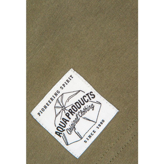 Aqua Products Big Logo Khaki T-Shirt Close Up 2