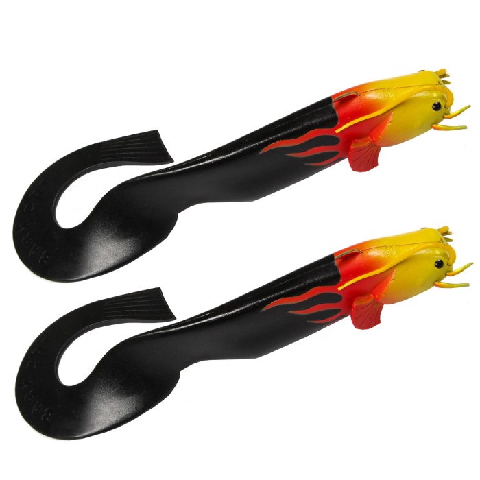 Baby Cat Black Flamed Lure Pair