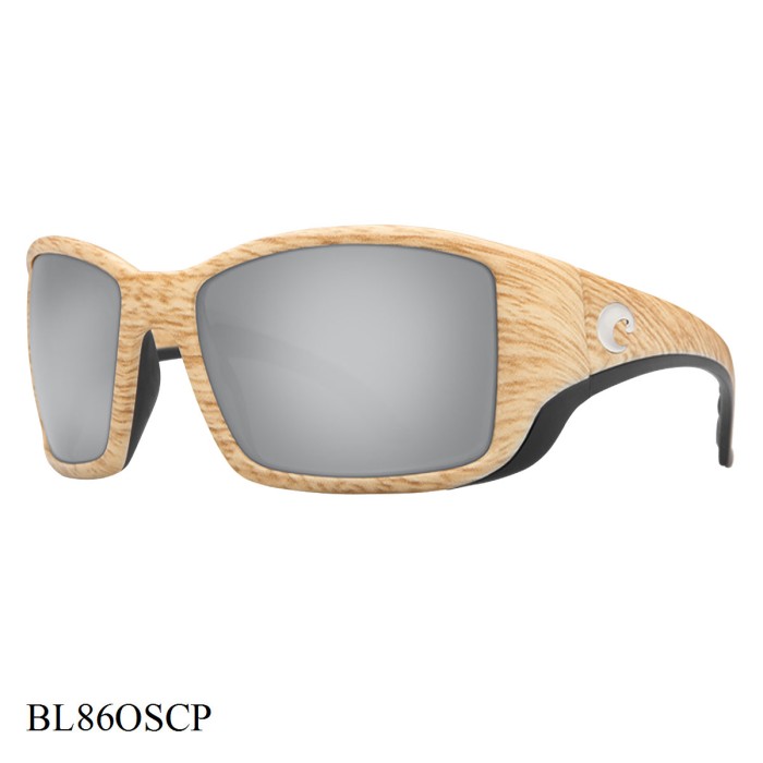 Costa Del Mar Blackfin Sunglasses Ashwood Frame Silver Lenses