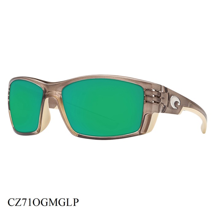 Costa Del Mar Cortez Sunglasses Crystal Bronze Frame Green Lenses