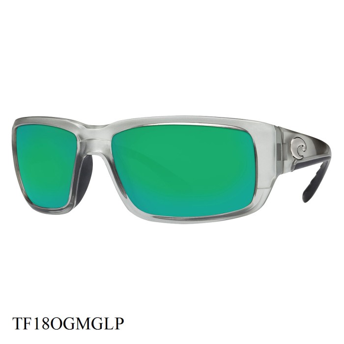 Costa Del Mar Fantail Sunglasses Silver Frame Green Lenses