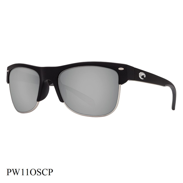 Costa Del Mar Pawleys Sunglasses Black Frame Silver Lenses