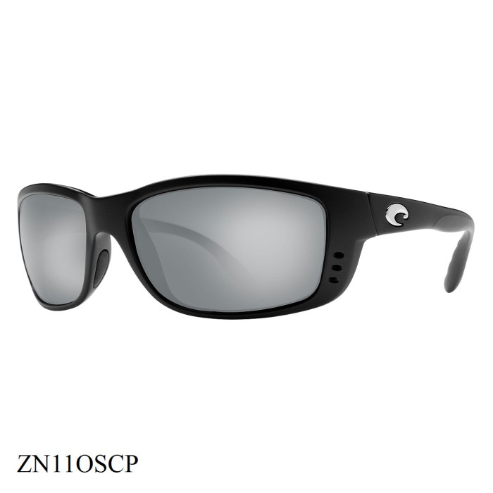Costa Del Mar Zane Sunglasses Black Frame Silver Lenses