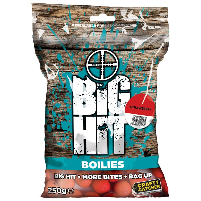 Crafty Catcher Big Hit Boilies 250g Strawberry