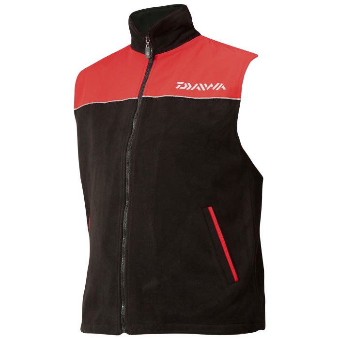 Daiwa Fleece Waistcoat Black Red