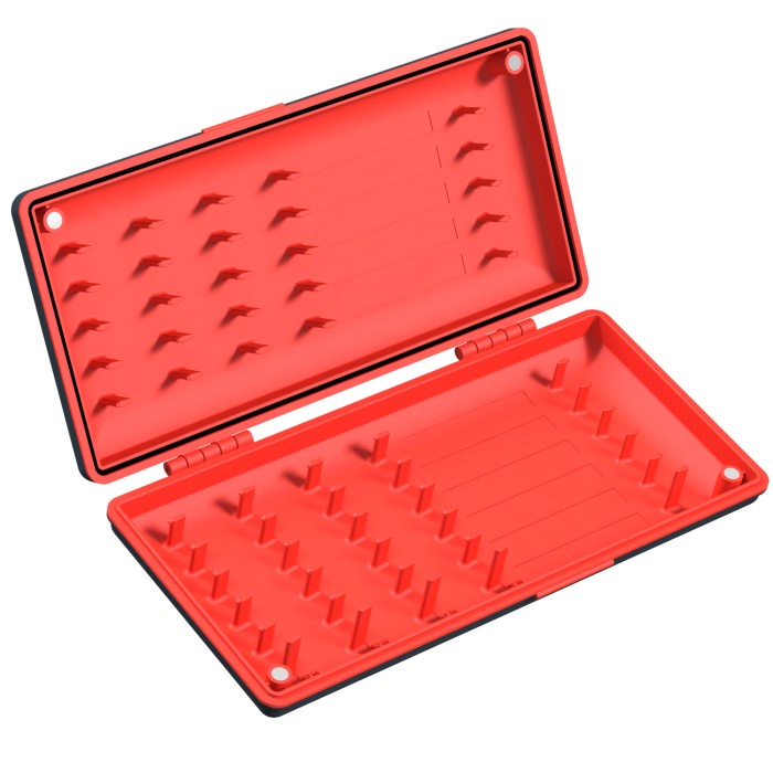 Daiwa N'ZON Fishing Rig Case Red & Black 6 Inch Open