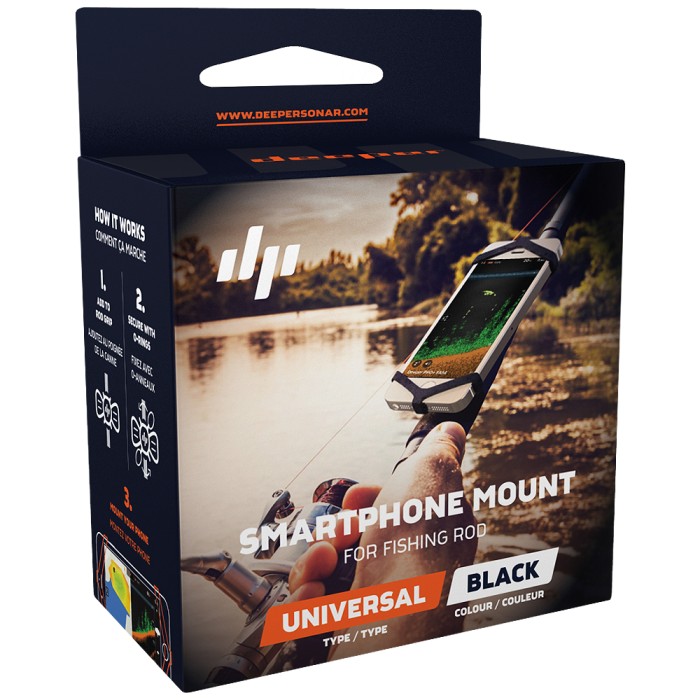 Deeper Fish Finder Smartphone Rod Mount Boxed
