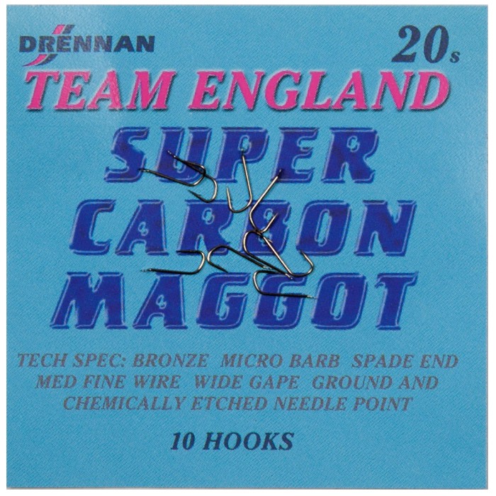 Drennan Team England Super Carbon Maggot Hooks