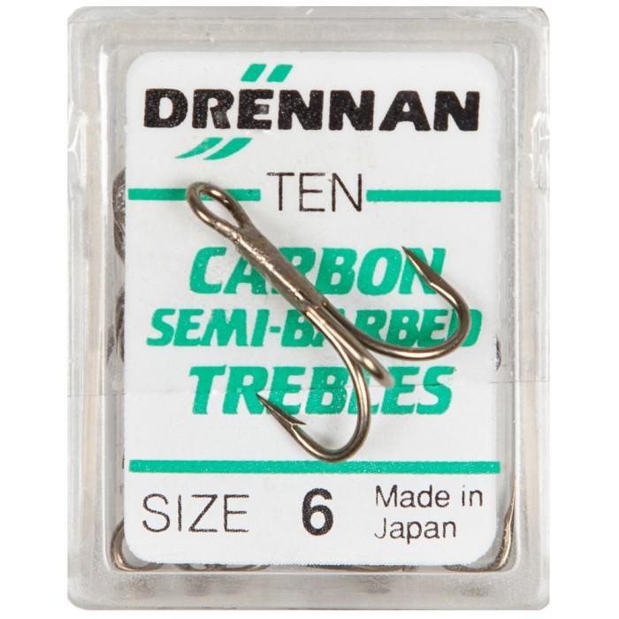Drennan Carbon Semi Barbed Trebles 6