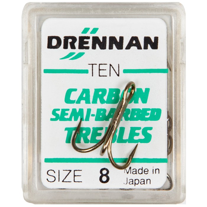 Drennan Carbon Semi Barbed Trebles 8