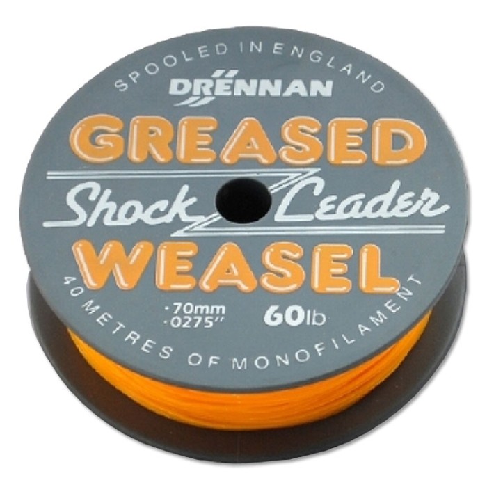 Drennan Greased Weasel Shock Fishing Leader Orange