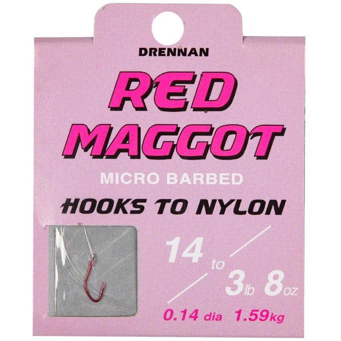 Drennan Red Maggot Hook To Nylon