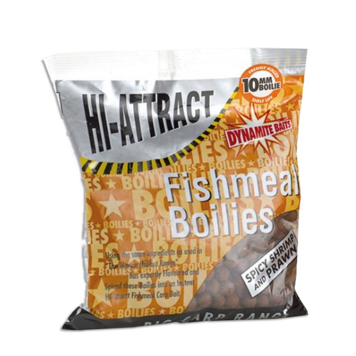 Dynamite Baits Hi Attract Fishmeal Spicy Shrimp & Prawn Shelf Life Boilies