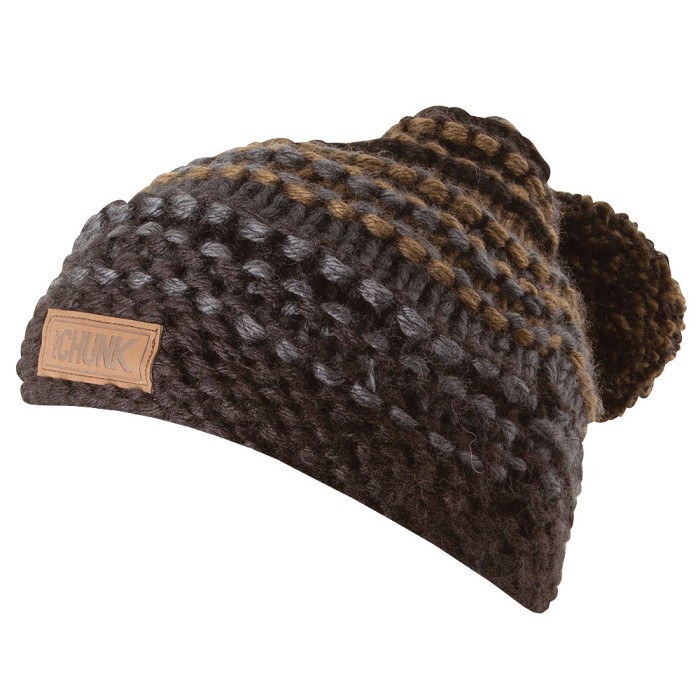 Fox Chunk Heavy Knit Bobble Beanie Hat
