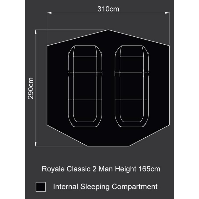 Fox Royale Classic 2 Man Bivvy Dimensions