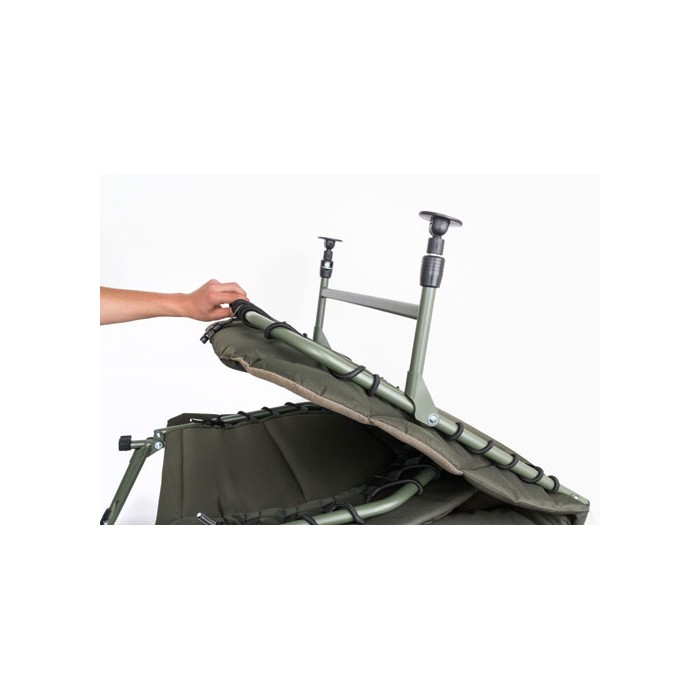 Fox Warrior 6 Leg Bedchair Being Folded