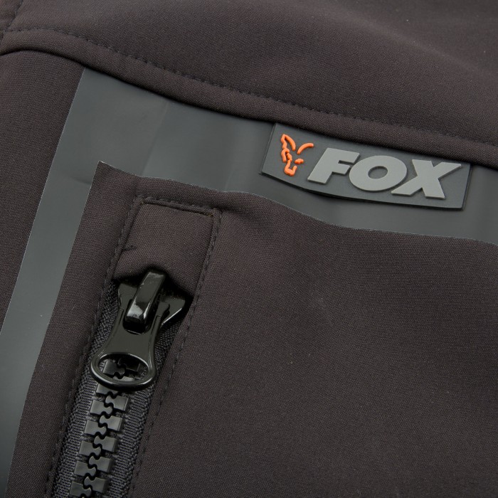 Fox Black/Orange Softshell Jacket Close Up 3