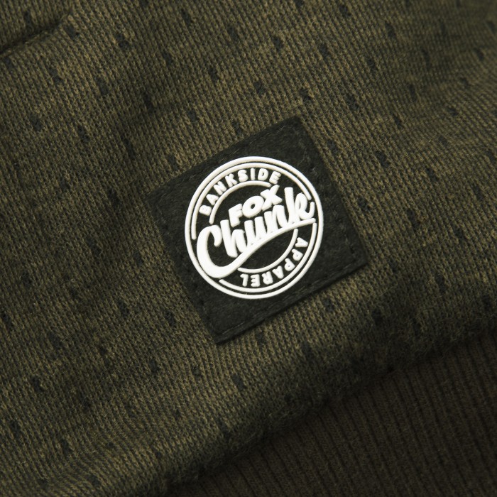 Fox Chunk Dark Olive Hoody Logo Close Up