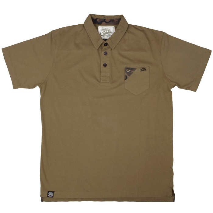 Fox Chunk Stonewash Khaki Polo Shirt