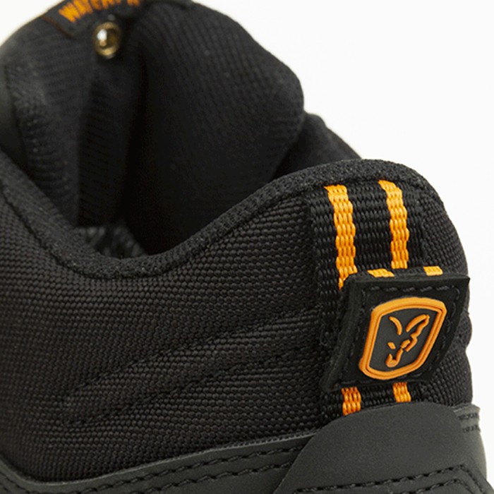 Fox Collection Black & Orange Mid Boots Close Up 1