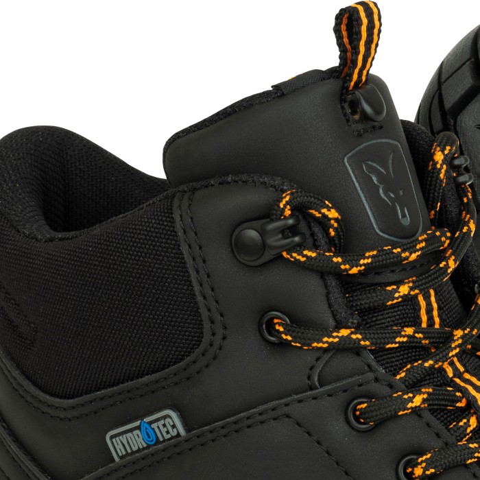 Fox Collection Black & Orange Mid Boots Close Up 3