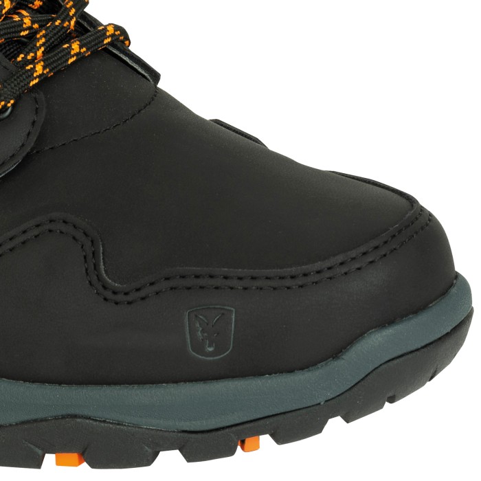 Fox Collection Black & Orange Mid Boots Close Up 4