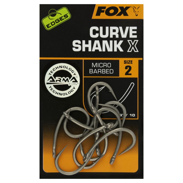 Fox Edges Curve Shank X Micro Barbed Hooks Size 2