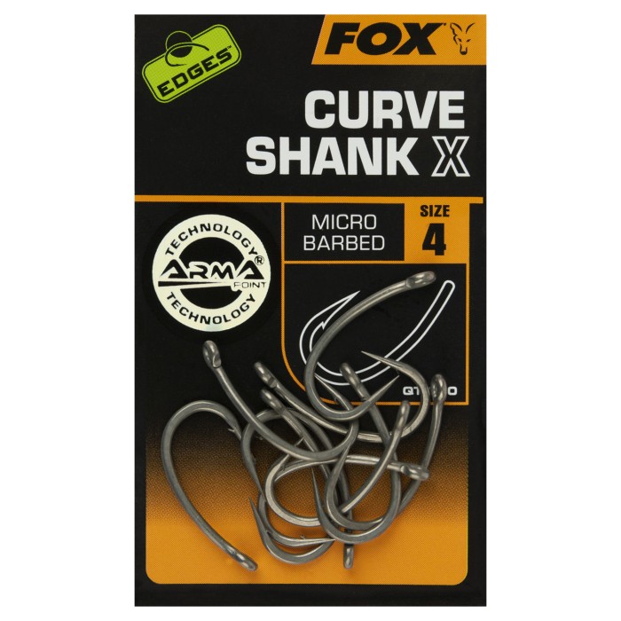 Fox Edges Curve Shank X Micro Barbed Hooks Size 4