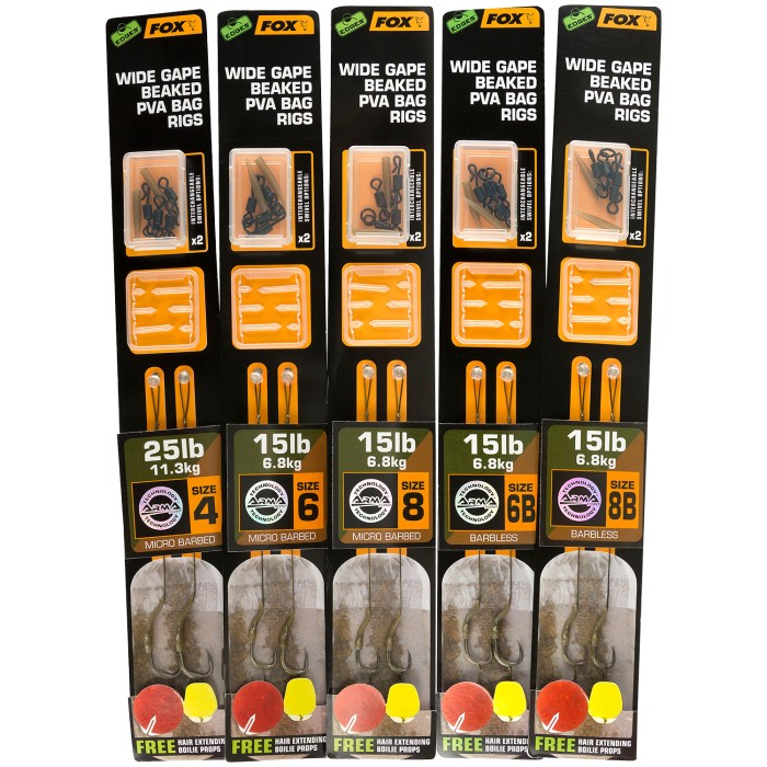 Fox Edges Wide Gape Beaked PVA Bag Ready Rigs