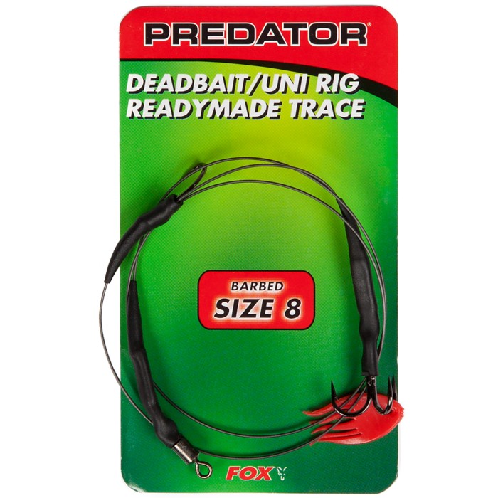 Fox Predator Deadbait Uni Rig Ready Made Trace 8 Barbed