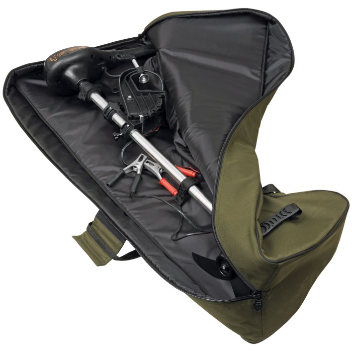 Fox R-Series Outboard Motor Fishing Bag In Use Open